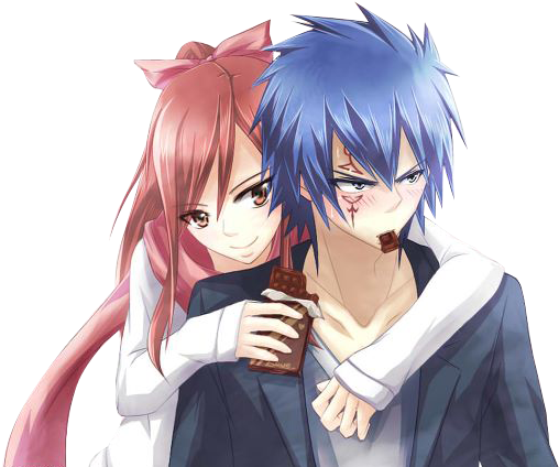 Render Erza X Jellal By Myriotworld On Deviantart - Erza X Jellal Redner (600x453)