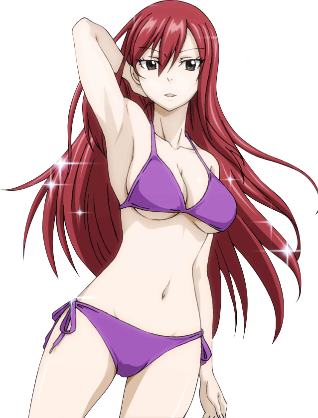 Erza Is Shining In Her Purple Bikini Fairy Tail - Purple Bikini Anime (638x839)