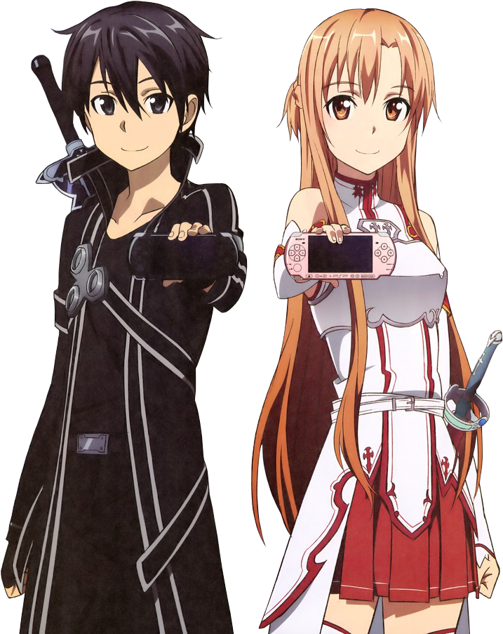 Sword Art Online Kirito And Asuna Transparent (864x913)