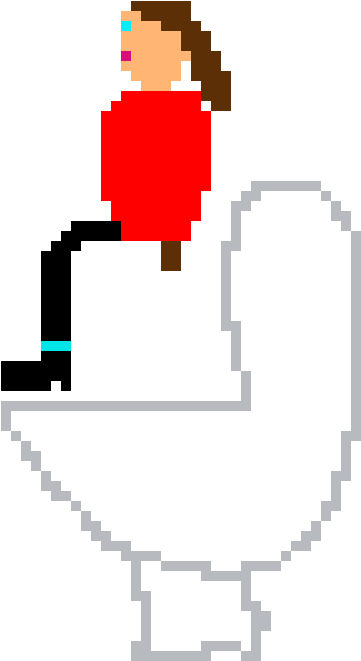 Having A Shit In A Toilet - Pixel Art (570x710)