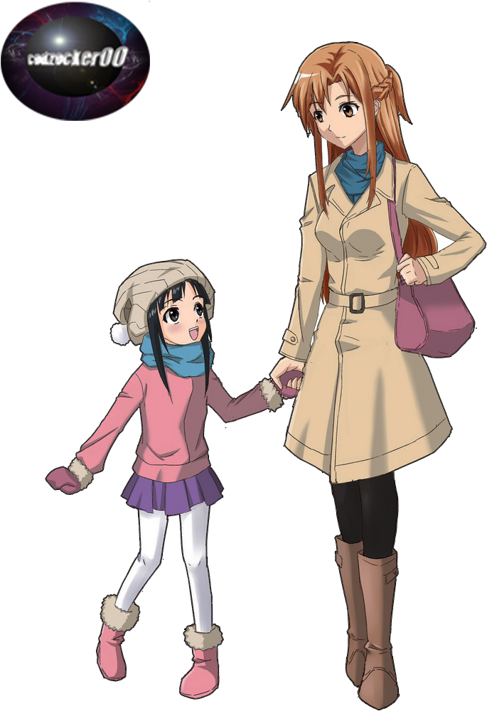 Sword Art Online Asuna Yui Render By Codzocker00 - Sao Asuna And Yui (744x1052)