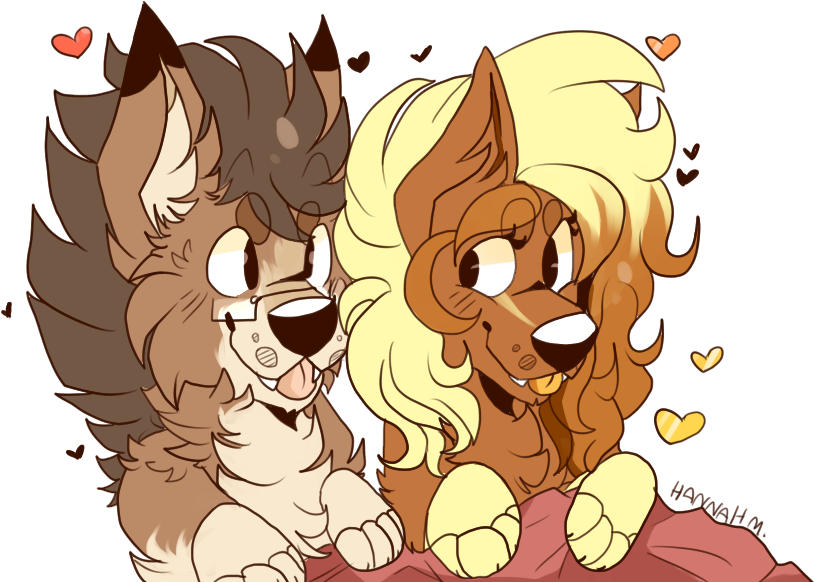 Hannah X Shaun Flat Colour By Choco-floof - Cartoon (1024x581)