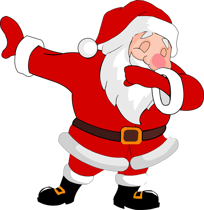 Sanya Clipart Transparent Background - Dabbing Santa (700x720)