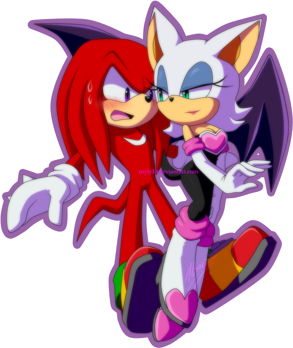 Knuckles The Echidna X Rouge The Bat Knouge - Sonic Rouge And Knuckles...