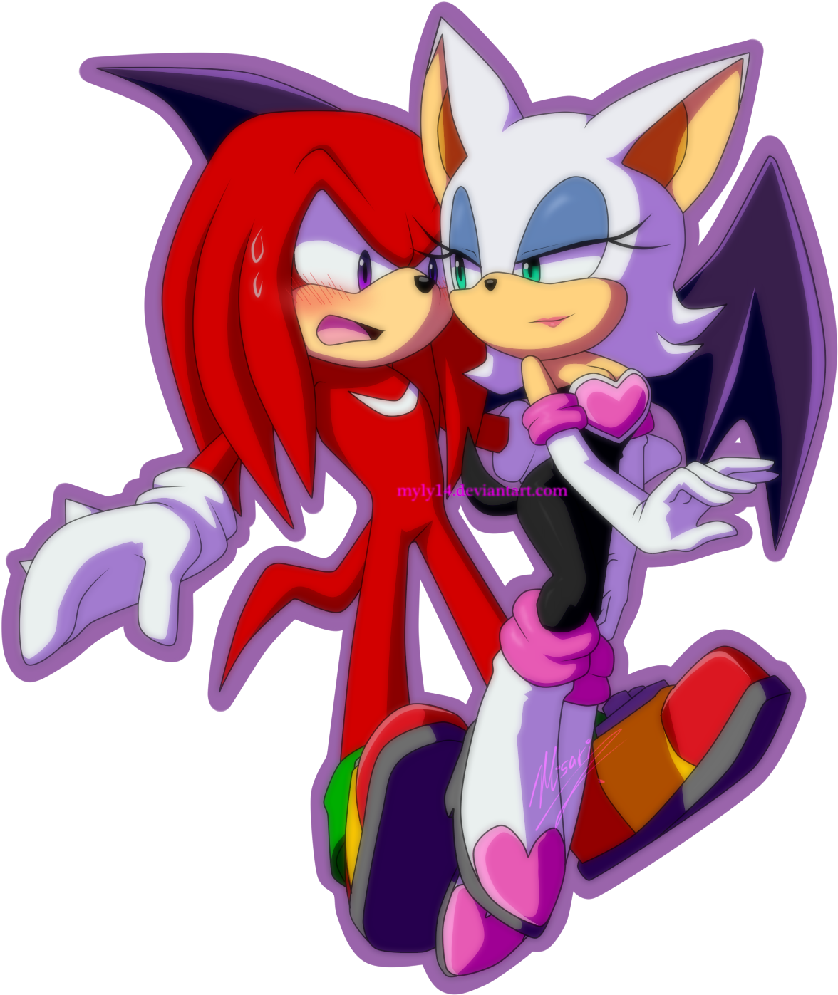Knuckles The Echidna X Rouge The Bat Knouge - Sonic Rouge And Knuckles (1202x1427)
