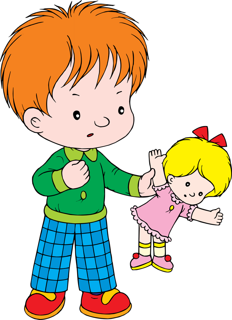 Фото, Автор Soloveika На Яндекс - Boy Playing With A Doll Cartoon (744x1024)