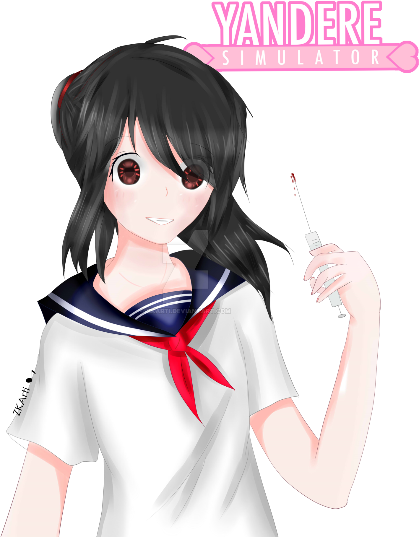 Yükle Yandere Simulator Yandere Chan Drawings - Yandere Simulator (1600x1829)