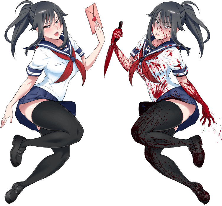 Yandere Simulator Ayano Bloody - (800x702) Png Clipart Download. 