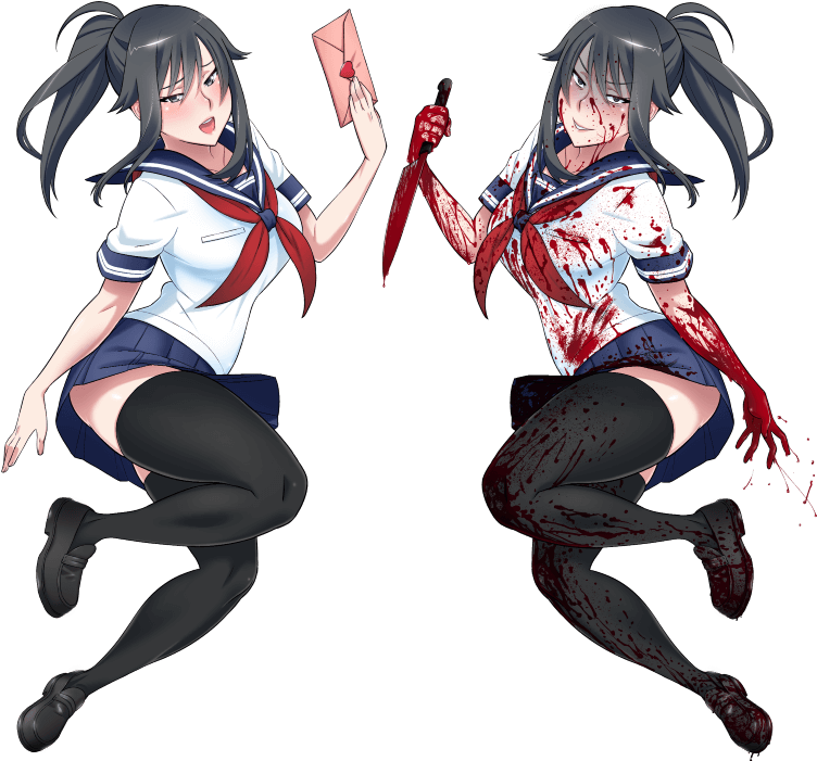 Yandere Simulator Ayano Bloody (800x702)