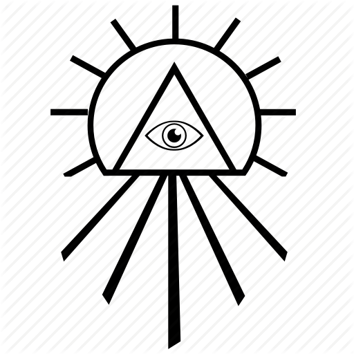 All-seeing Eye Pyramid Symbol - Illuminati Triangle (512x512)