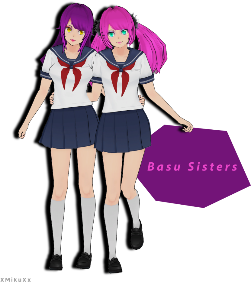 Mmd Yandere Simulator Basu Sisters Download By Xmikuxx - Basu Sisters Yandere Simulator (853x936)
