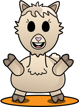 Alpaca Happy Facebook Sticker - Cartoon (450x580)