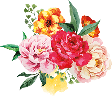 Couleur De Votre Mur - Flower Bouquet Watercolor Png (374x323)