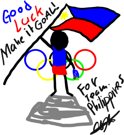 Good Luck Philippines By Murumokirby360 - Olympic Rings (498x533)