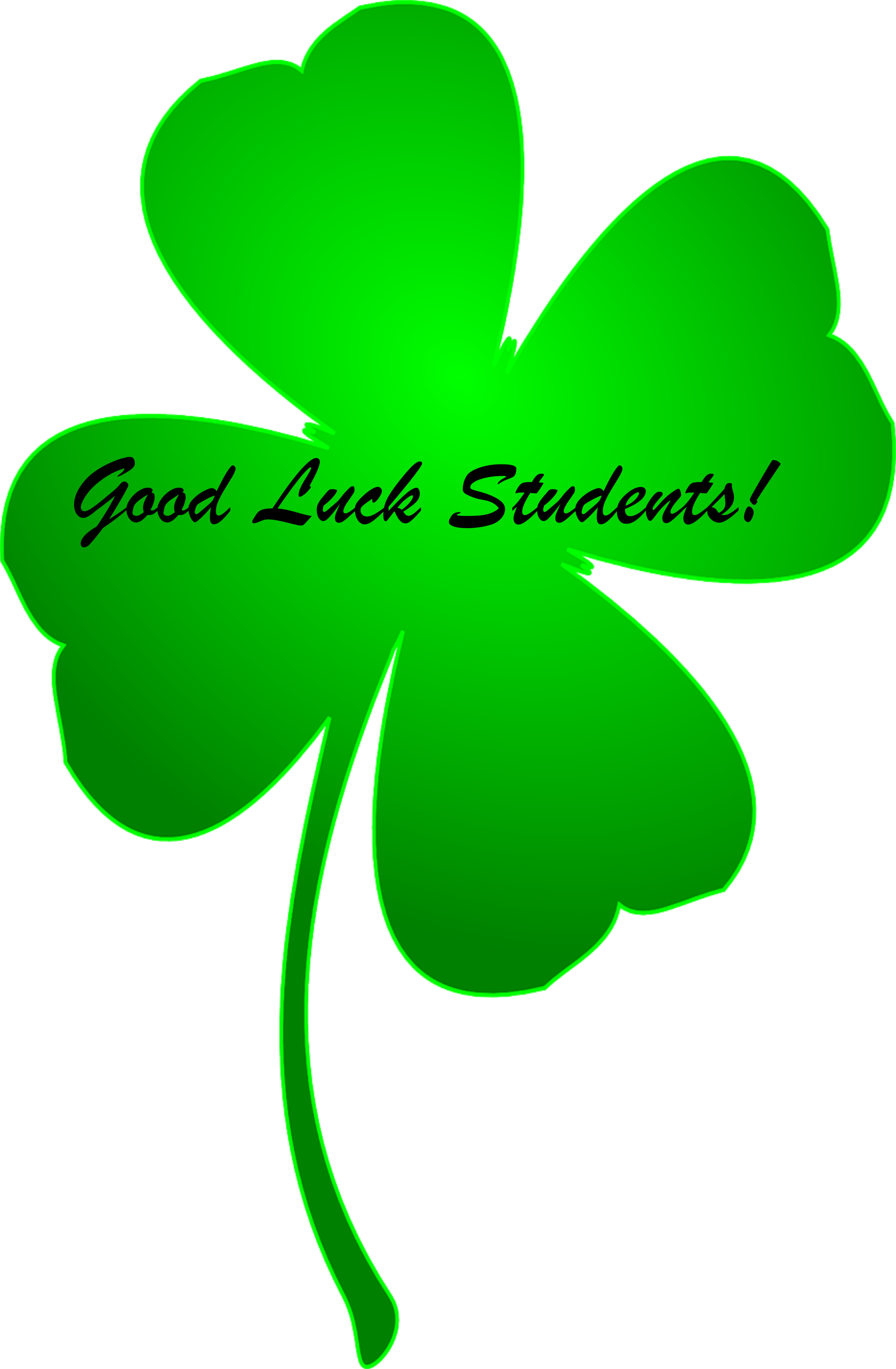Good Luck For The Other Subjects To All Our Students - St Patricks Day Clover (2107x3219)