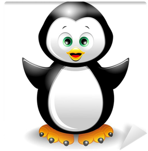 Pinguino Cucciolo Cartoon Cute Penguin Vector Wall - Penguin Cartoon (400x400)