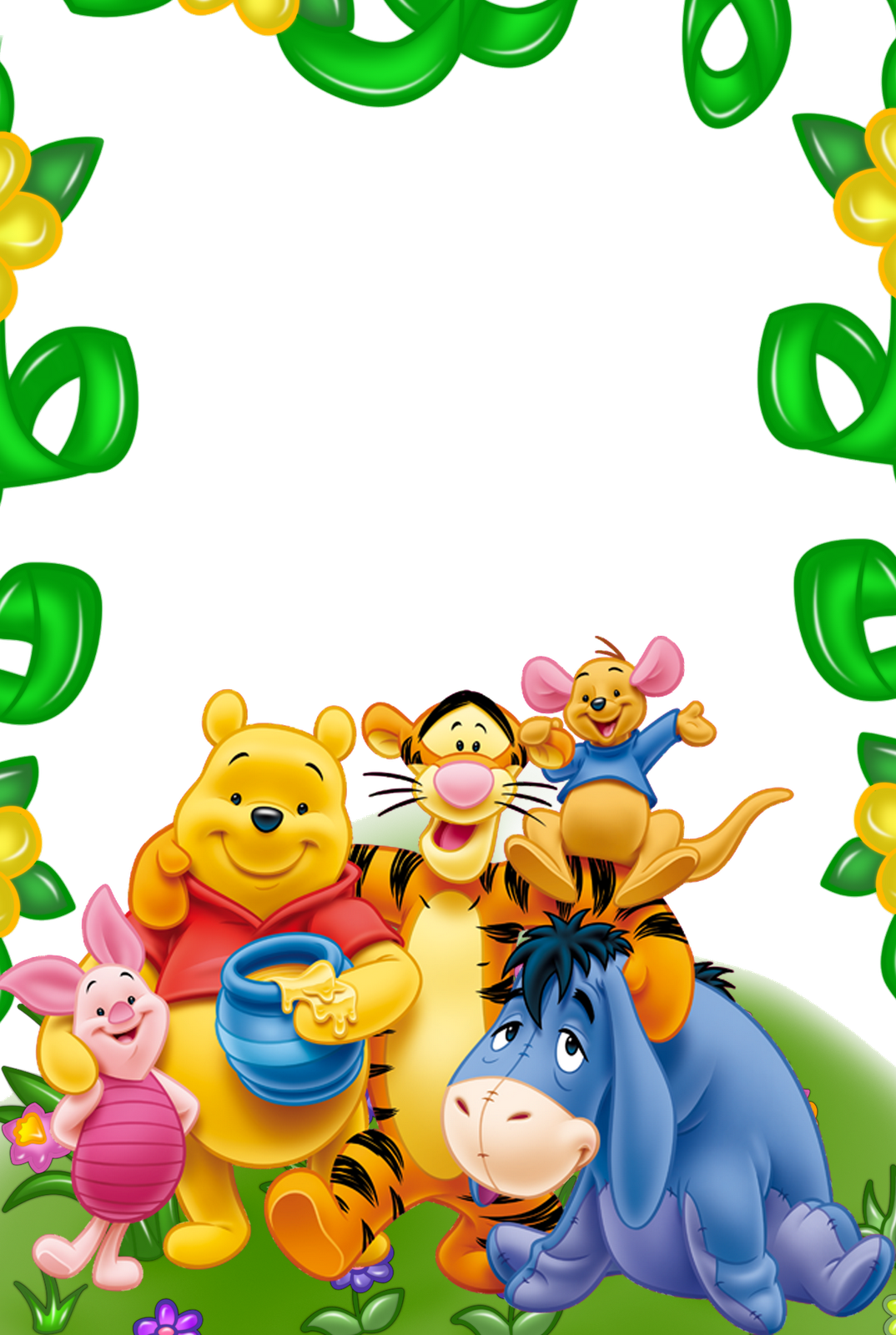 Printable Dazzling Winnie The Pooh Friends 16 And Kids - Winnie The Pooh Frame (1074x1600)