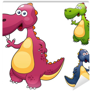 Illustration Of Cartoon Dinosaur Wall Mural • Pixers® - Illustration (400x400)