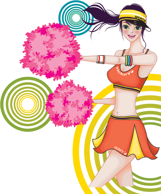 Cartoon Cheerleader Illustration - Illustration (750x750)
