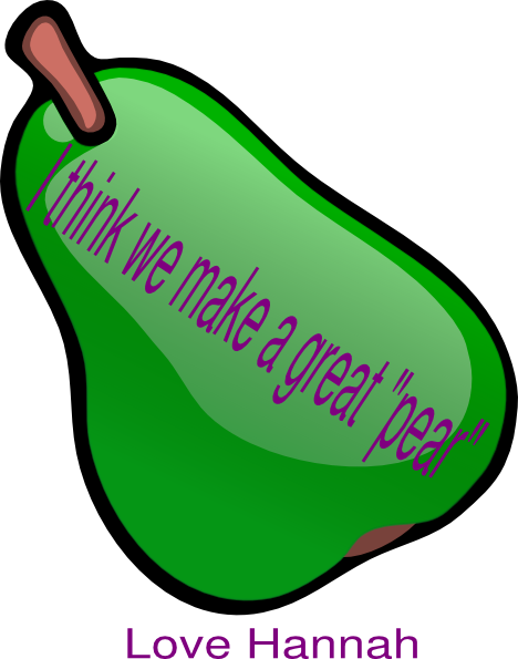 Pear Valentine Clip Art At Clker - Pear Clip Art (468x595)