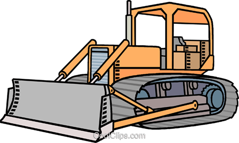 Bulldozer Royalty Free Vector Clip Art Illustration - Plow Clipart (480x287)