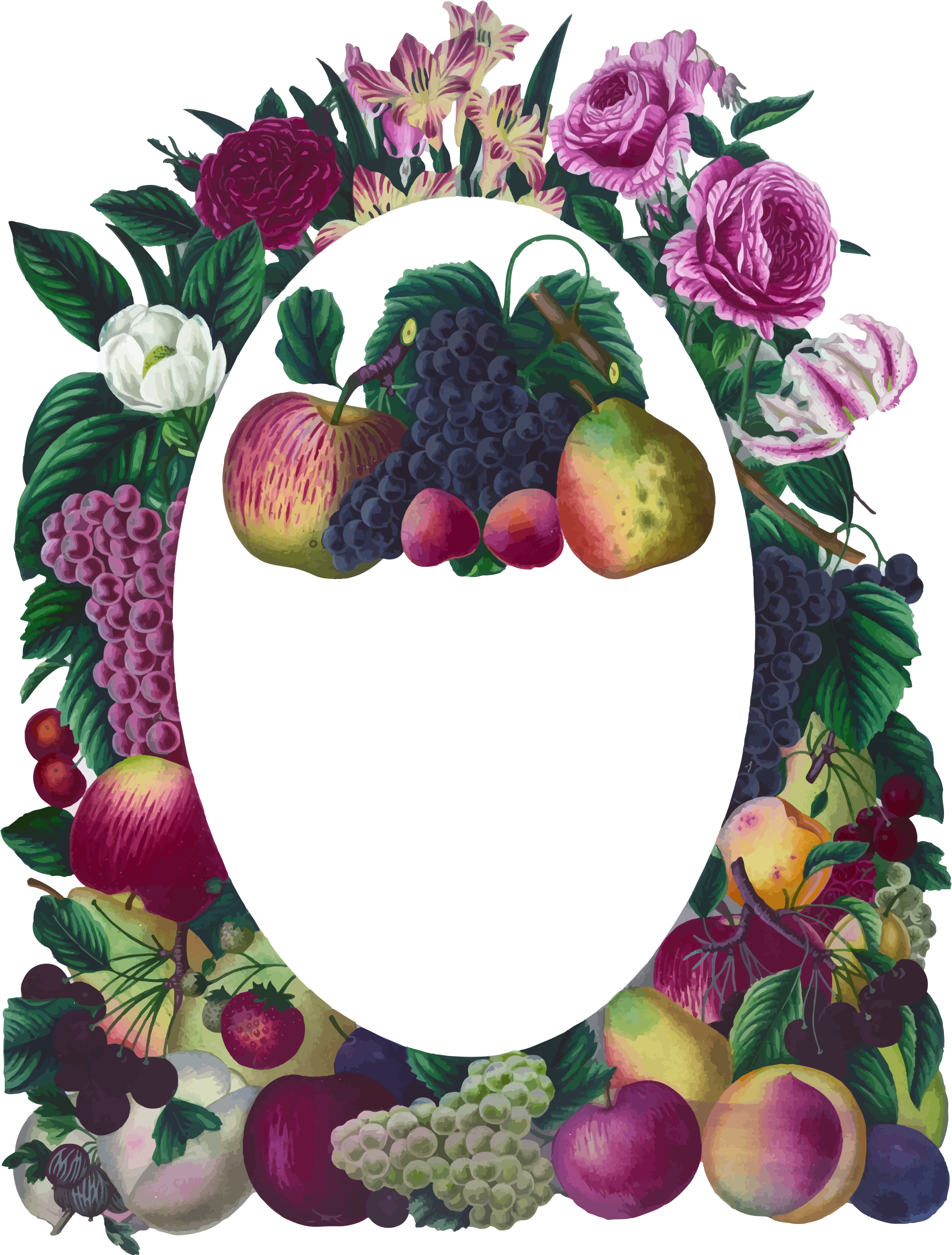 Floral Frame Oval Vintage (1780x2347)