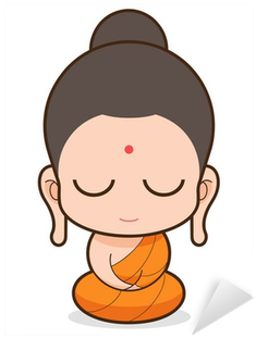 Buddhist Monk Cartoon, Illustration Sticker • Pixers® - 佛教 漫画 (400x400)