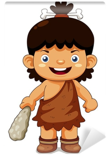 Illustration Of Cartoon Cave Boy Wall Mural • Pixers® - Dessin D Homme Prehistorique Manga (400x400)