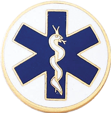 Blackinton J194 Star Of Life Lapel Pin - Star Of Life With Enamel Background (370x370)