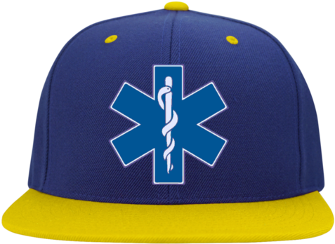Star Of Life Blue Flat Bill High-profile Snapback Hat - Dnr Do Not Resuscitate With Star Of Life Mag-neato's (480x480)