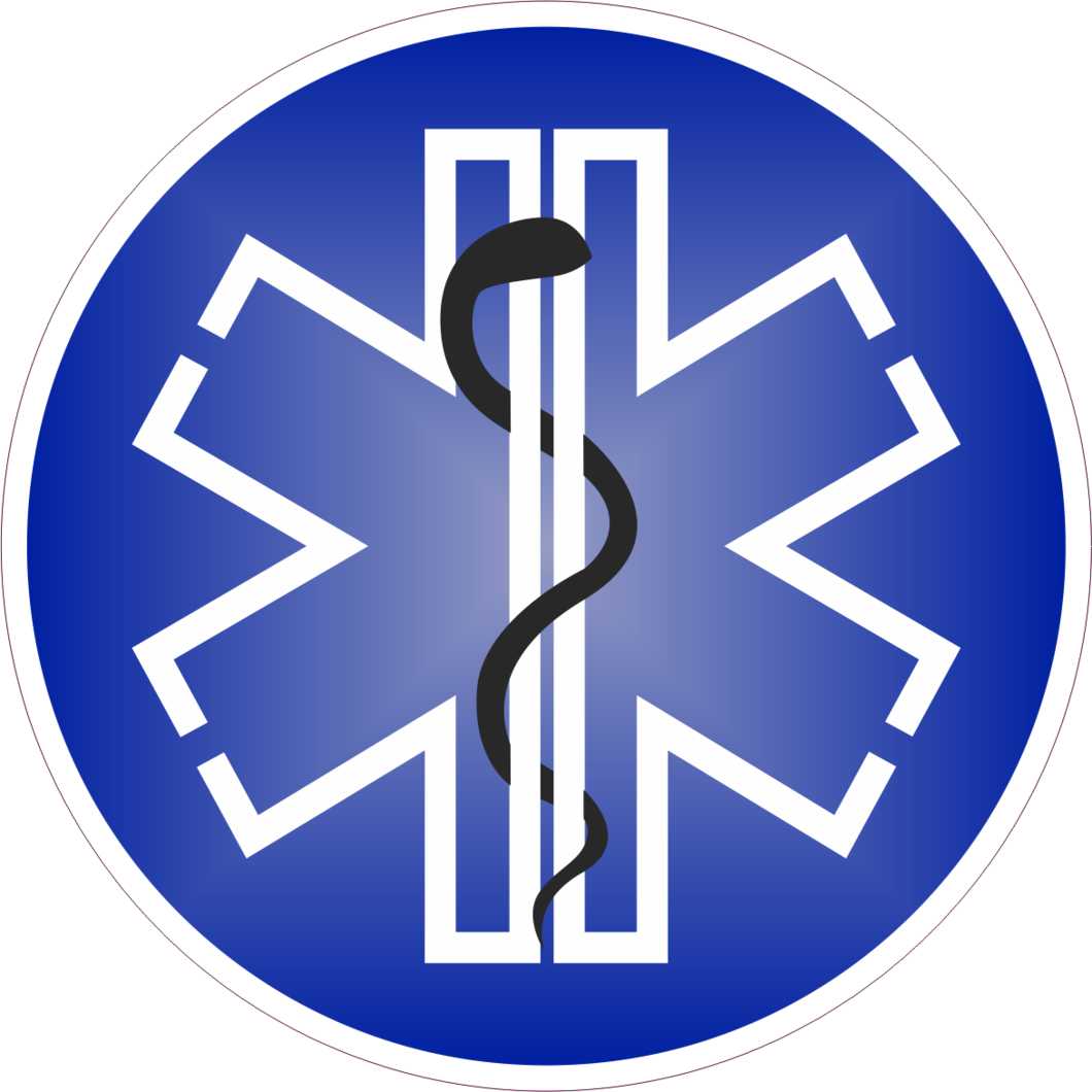 Caduceus Staff Star Of Life Blue Background Black Snake - Happy Birthday Emt Memes (1060x1060)