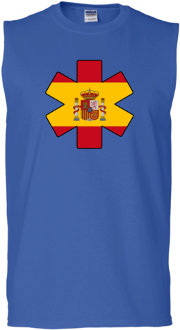 Star Of Life Spain Men's Ultra Cotton Sleeveless T-shirt - Spain Flag (480x480)