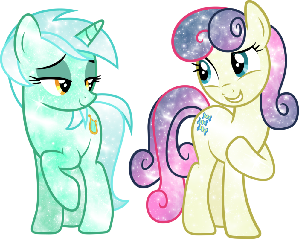 Galaxy Bon Bon And Lyra - Galaxy (1000x799)