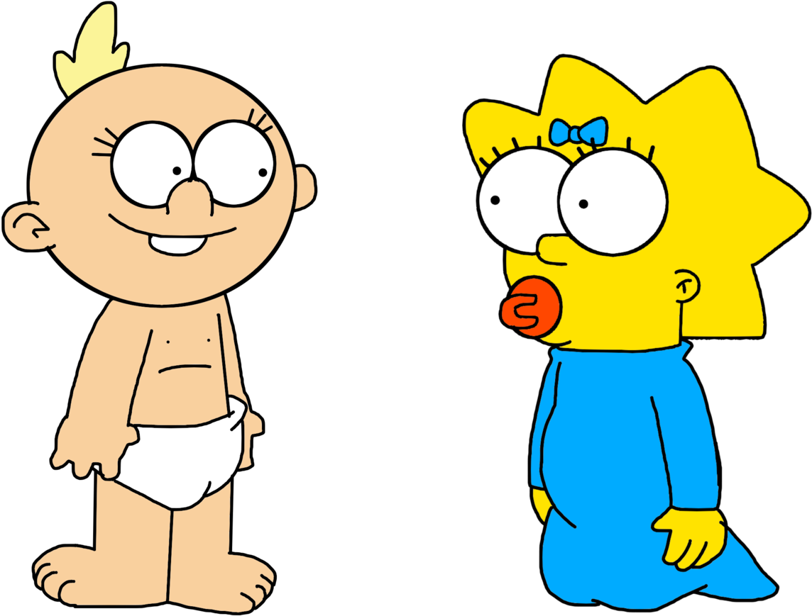 Maggie Simpson Meets Lily Loud By Marcospower1996 - Loud House The Simpsons (1600x1600)