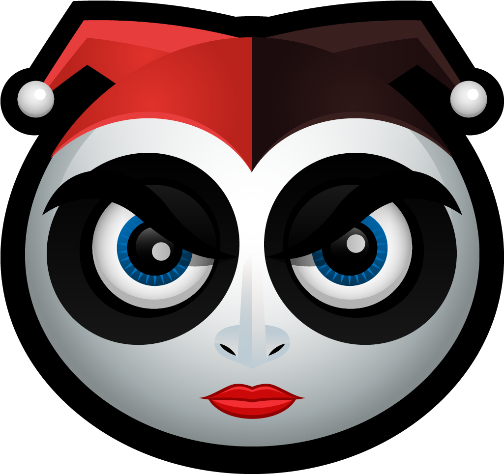 Clown Clipart Emoji - Harley Quinn Icon Folder (1024x1024)