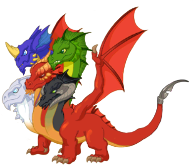 Mythical Clipart Long Dragon - Dragonvale Tiamat And Bahamut (401x350)