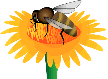 Bee On Flower - Bee And Flower Gif (400x400)