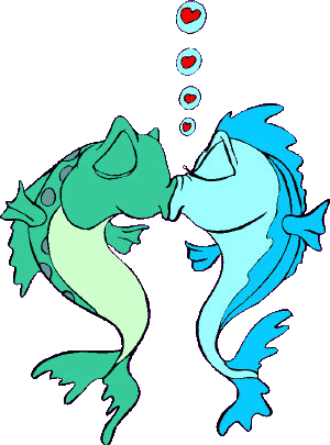 Kissing Fish Cartoon Clipart - Fish Kiss Clip Art (300x405)