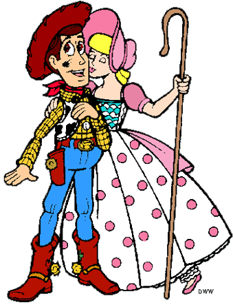 Top 92 Toy Story 3 Clip Art - Woody And Bo Peep Kiss (339x443)