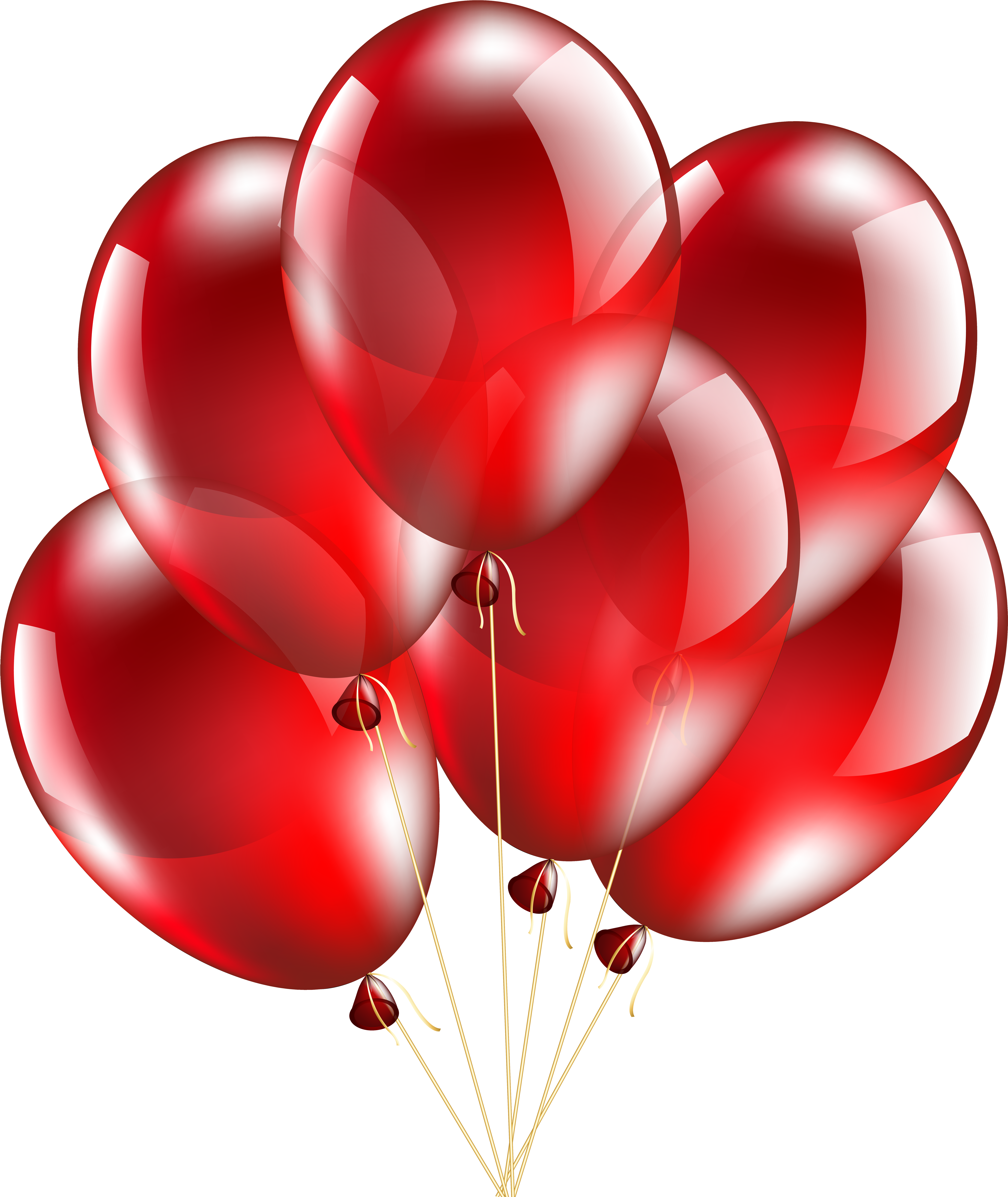 Red Kite Clipart Transparent - Red And Gold Balloons Transparent (5239x6000)
