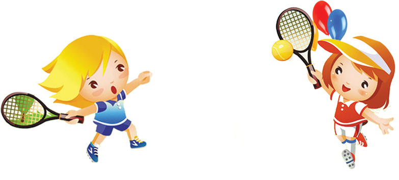 Child Badminton Tennis - Tennis Cartoon (800x445)