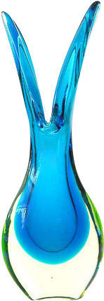 Flavio Poli Sommerso Blue Uranium Glass Vase Murano - Flavio Poli (492x492)