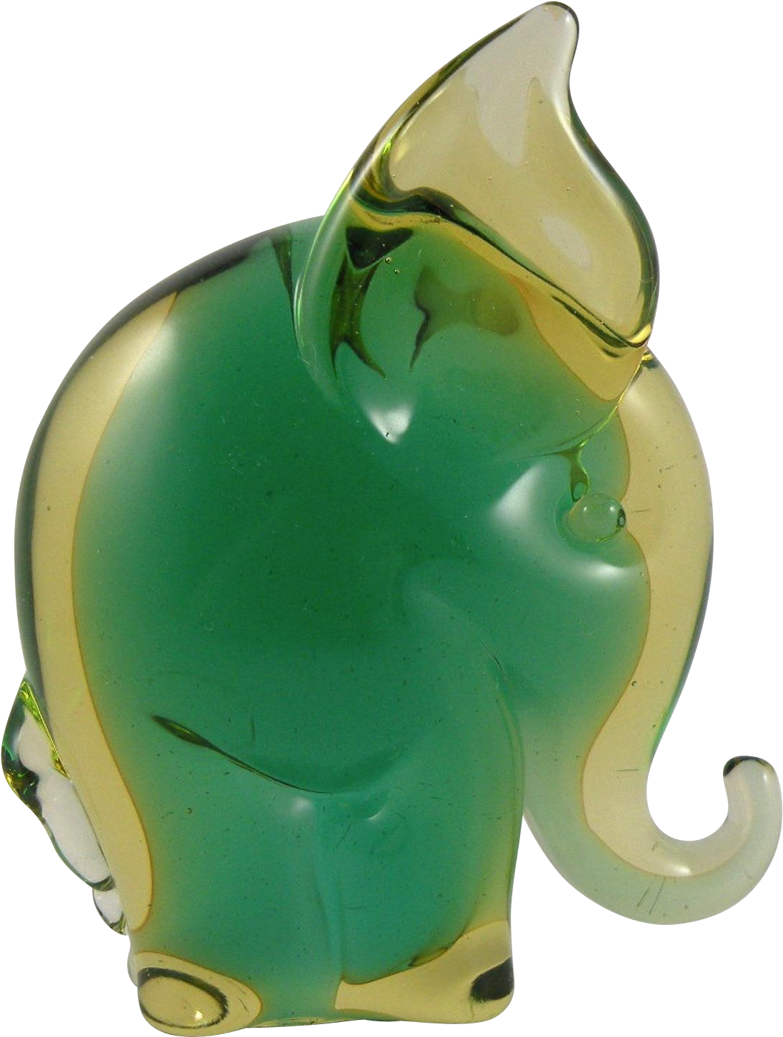 Murano Green And Topaz Elephant Made For Camer Glass - African Elephant (1451x1451)
