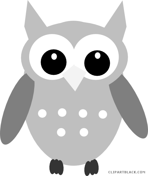 Gray Owl Animal Free Black White Clipart Images Clipartblack - Cartoon Clip Art Owls (498x595)
