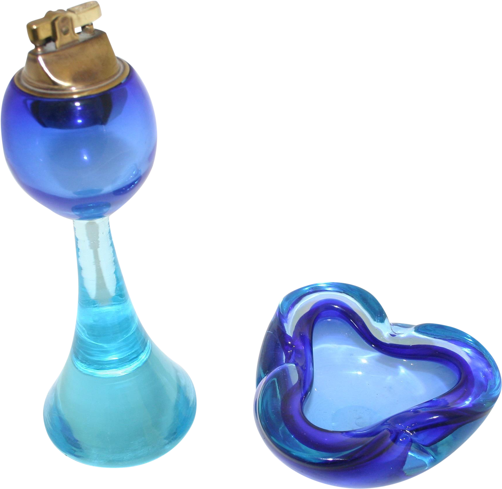 Murano Teal & Aqua Blue Smoking Set - Heart (1977x1836)