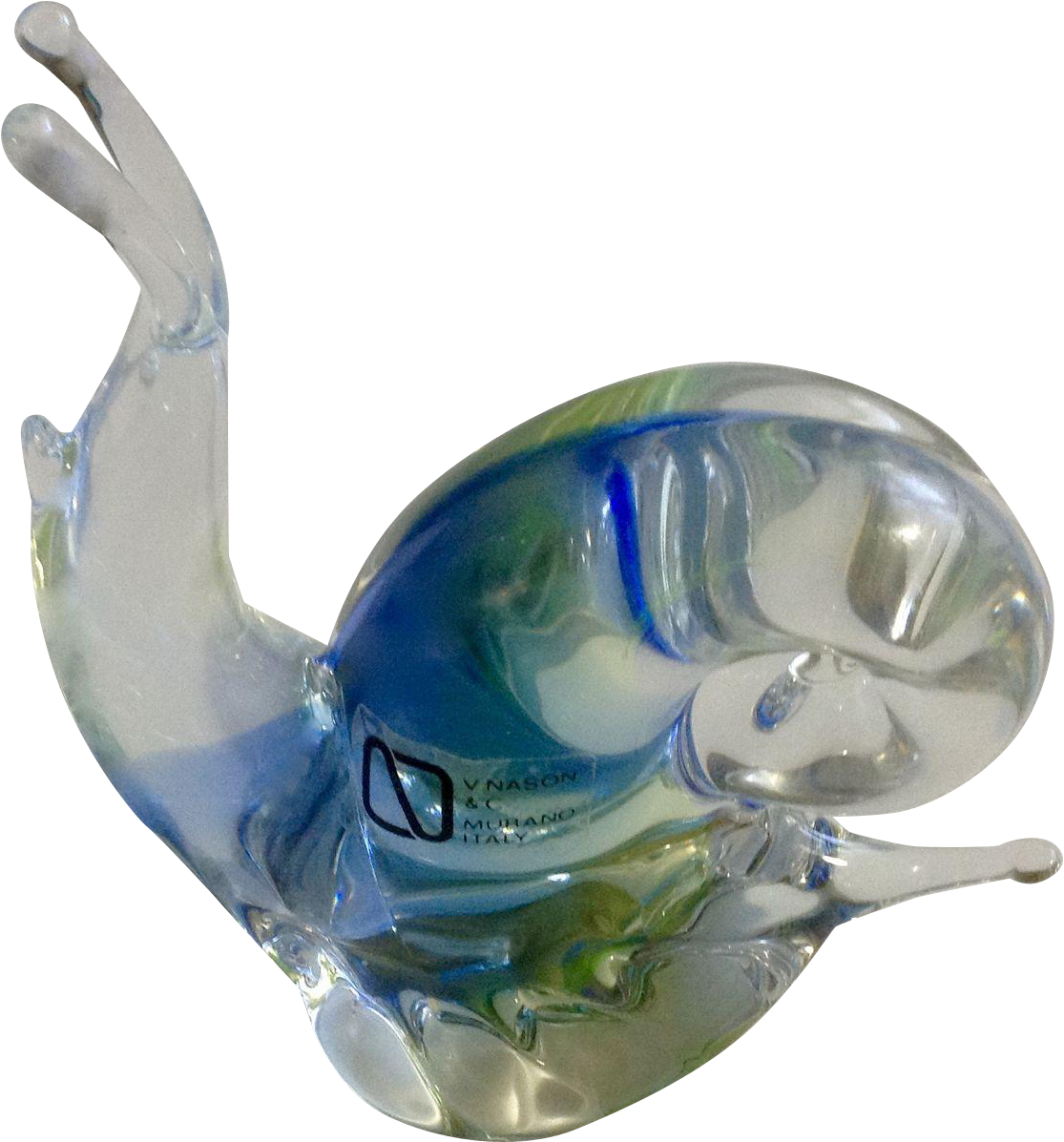 Nason & C Murano Glass Italy Snail Blue & Green Art - Snail Blue (1196x1196)