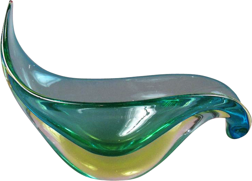 A Murano Cenedese Glass Shallow Sculptural Bowl - Crystal (900x662)