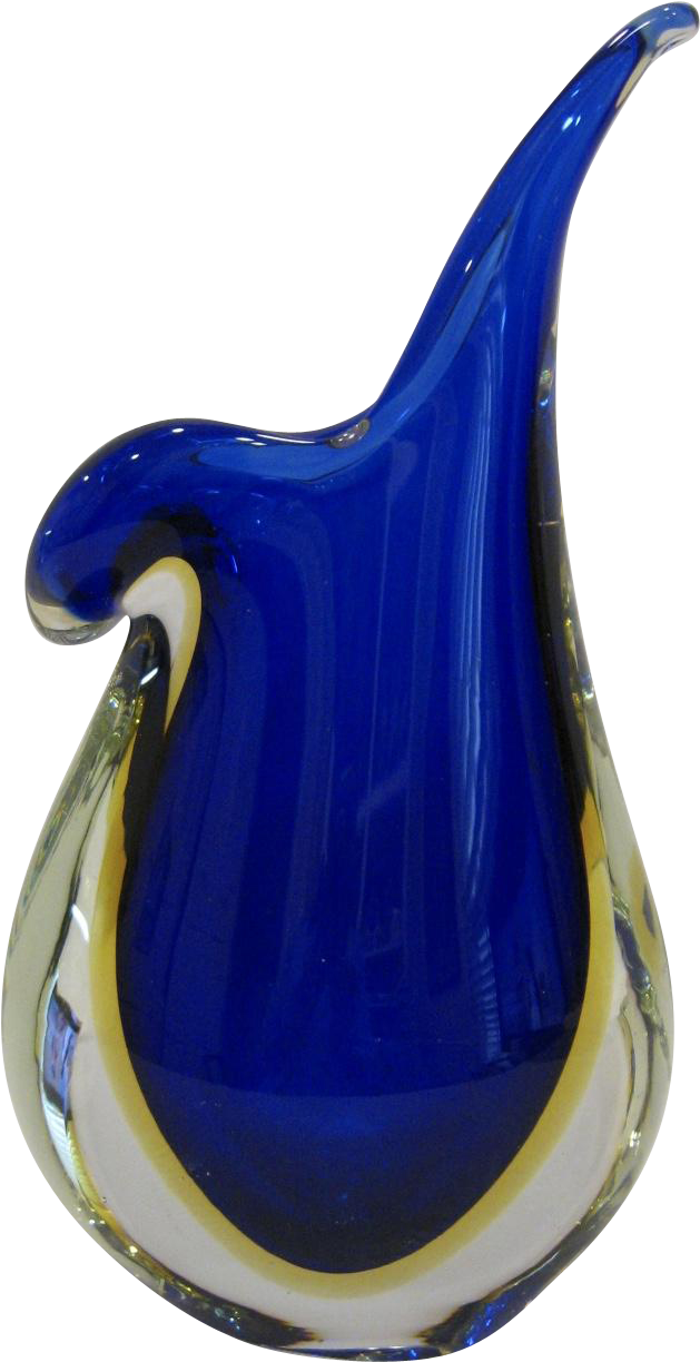 Vintage Murano Sommerso Cobalt Vase - Earthenware (1223x1223)