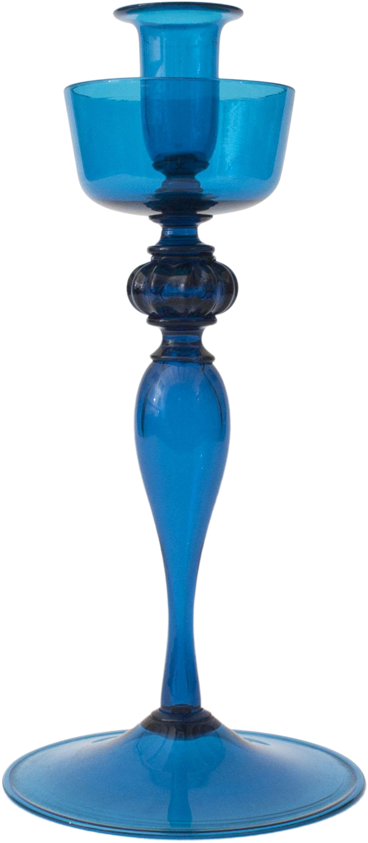 Murano Cobalt Blue Glass Candle Holder - Wine Glass (821x1882)