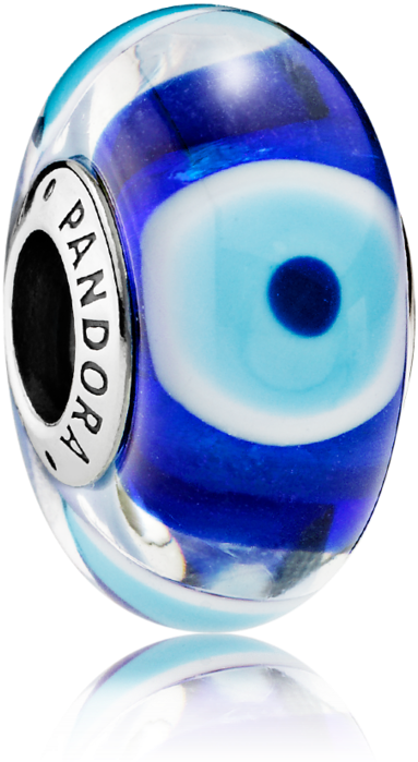 Evil Eye Silver Charm With Dark Blue, Turquoise, White - Turkish Eye Pandora Charm (1000x1000)